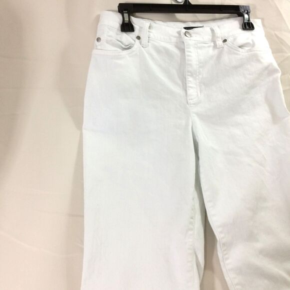 Eileen Fisher White Organic Cotton Stretch Straight Ankle Jeans PM Petite - Picture 3 of 5